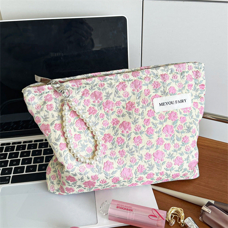 Large Capacity Portable Clutch Jacquard Buggy Makeup Bag