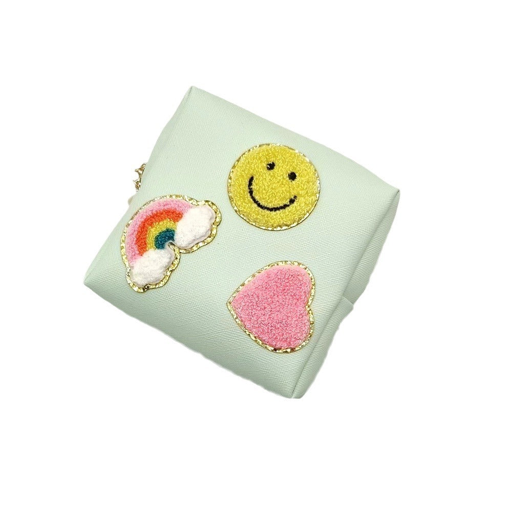 Women's Sanitary Napkin Towel Embroidery Letter Storage Cosmetic Bags