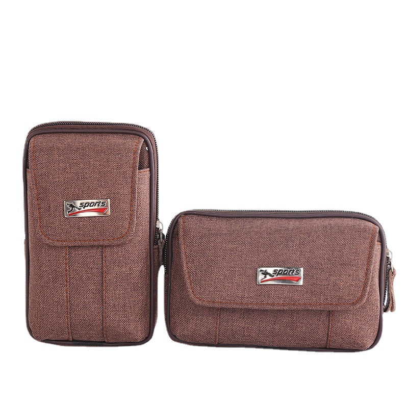 Men's Mobile Canvas Multifunctional Horizontal Vertical Men's Waist Packs