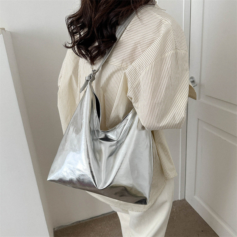 Women's Korean Big Large Capacity Textured Lazy Bags