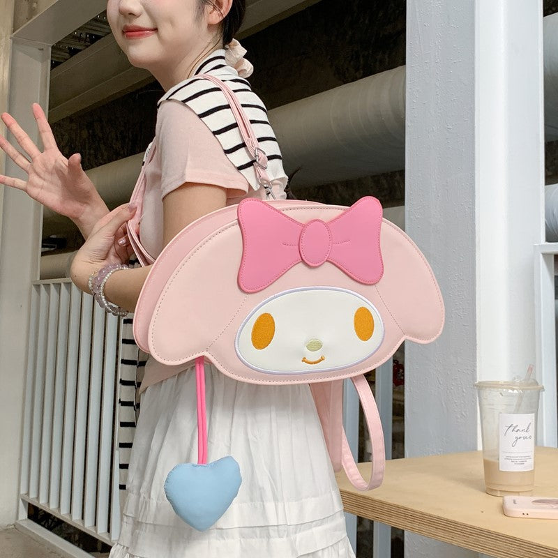 Cartoon Cute White Big Ear Dog Women's Shoulder Bag