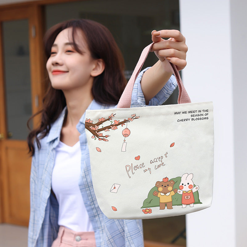 Women's Canvas Cartoon Cabs Korean Style Bags