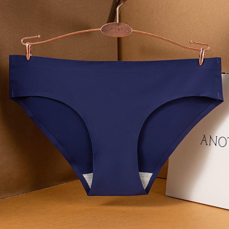 Women's One-piece Ice Silk Underwear For Low Waist Pure Panties
