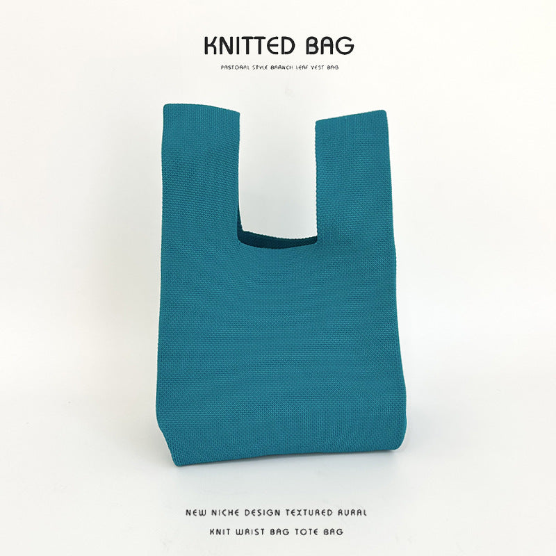 Women's Design Candy Color Simple Knitting Versatile Handbags