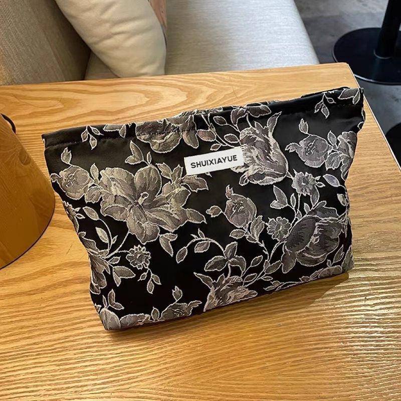 Large Capacity Portable Fresh Floral Buggy Cosmetic Bags