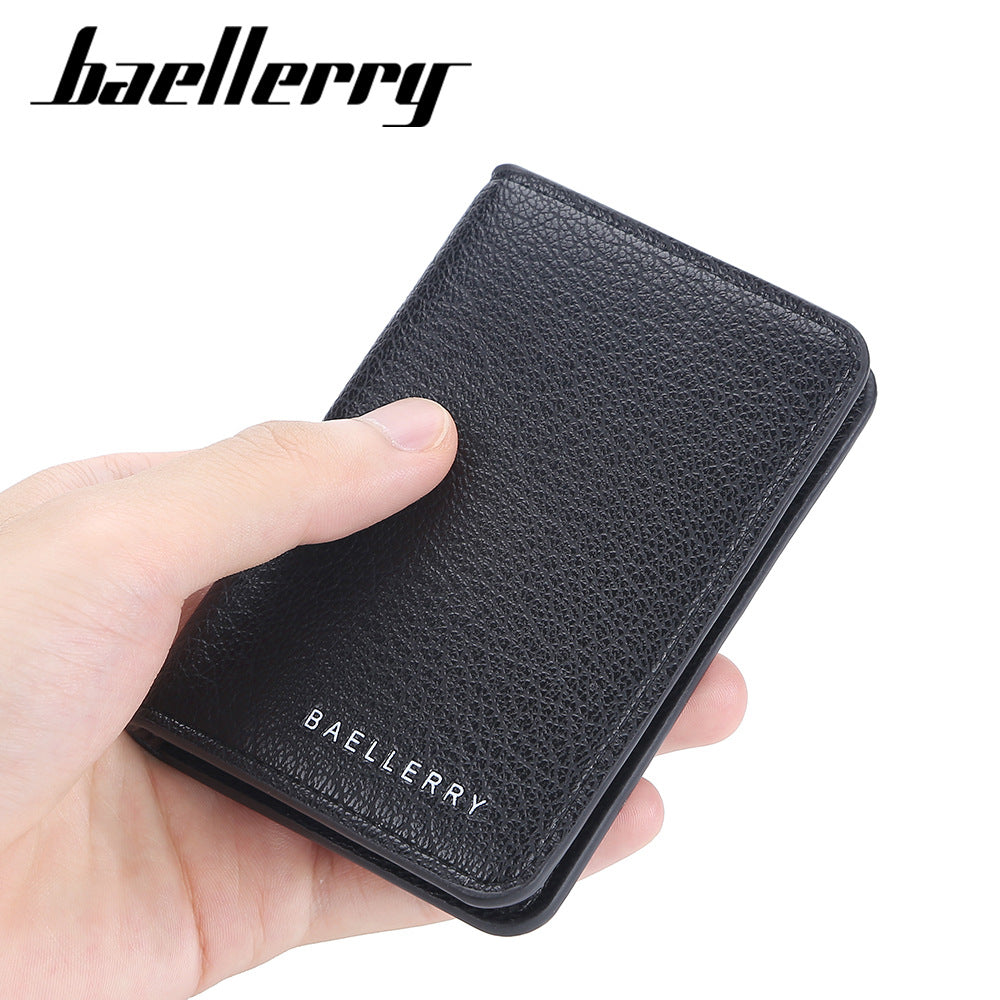 Men's Lychee Pattern Multiple Slots Simple Thin Men's Wallets