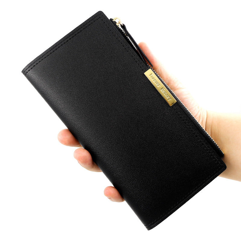 Women's Korean Long Multiple Slots Two-fold Clutch Thin Coat Ladies Wallet