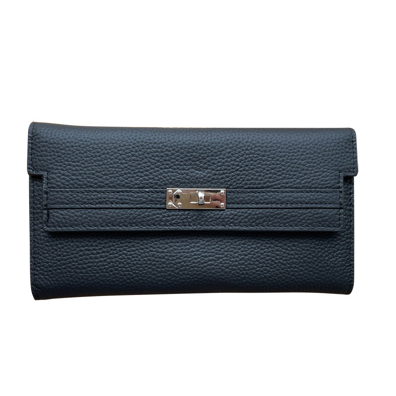 Women's First Layer Cowhide Clutch Real Leather Long High Ladies Wallet