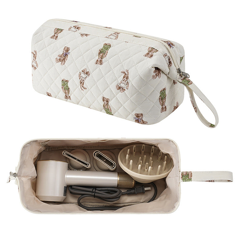 Floral Hair Dryer Storage Portable Curler Buggy Large Bags