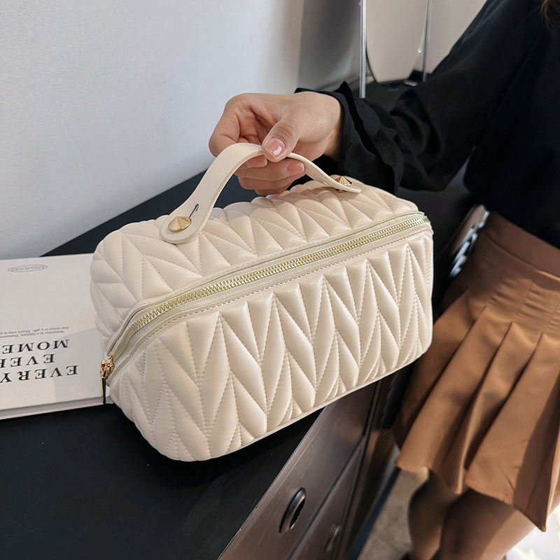 Good-looking Large Capacity Fashion Toiletry Solid Color Makeup Bag