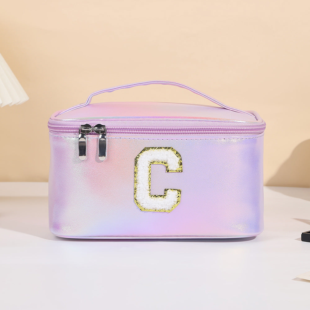 Women's Embroidered Lettered Make-up Three-dimensional Large Capacity Storage Portable Makeup Bag