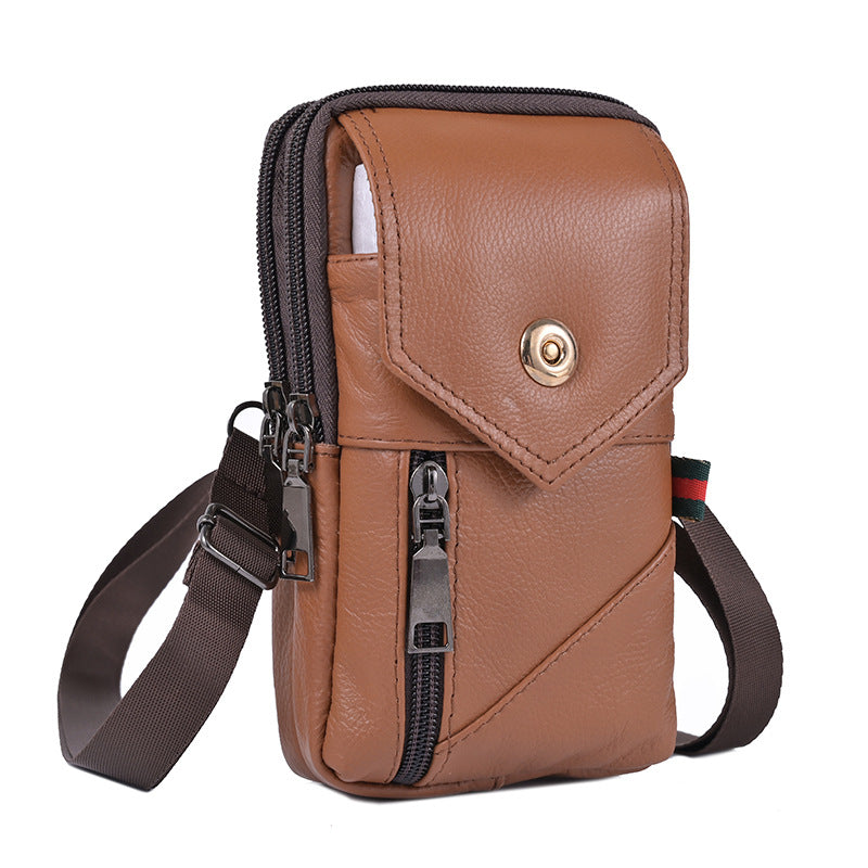 Men's Leather Vertical One Outdoors Across Mobile Men's Waist Packs