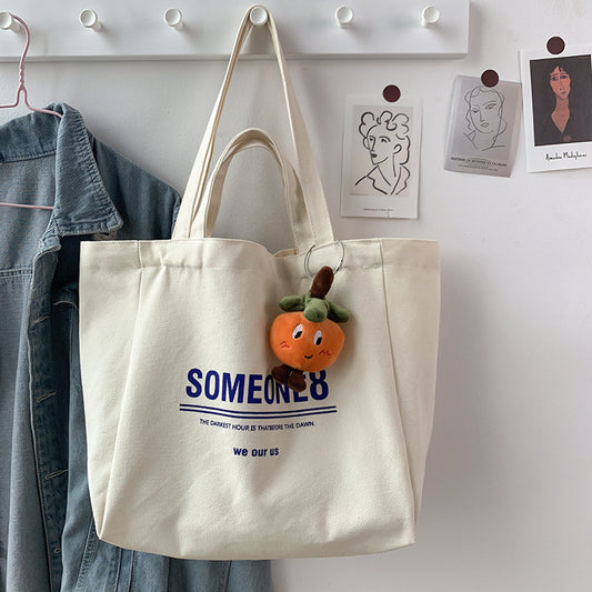 Women's Canvas Idle Style Artistic Simple Large Capacity Letter Bags
