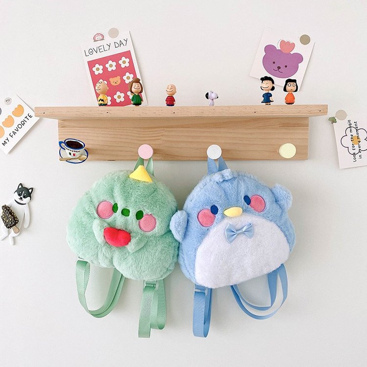 Children's Style Furry Girlish Cartoon Cute Doll Backpacks