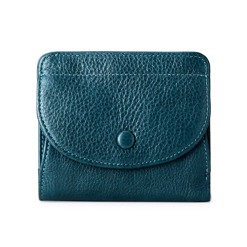 Men's Genuine Leather Short Hasp Change Credit Purses