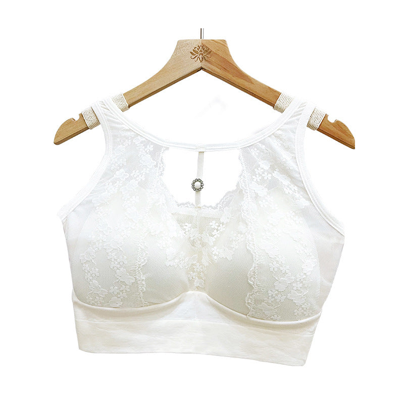 Women's Top Diamond Decorations Breast Shaping With Bras