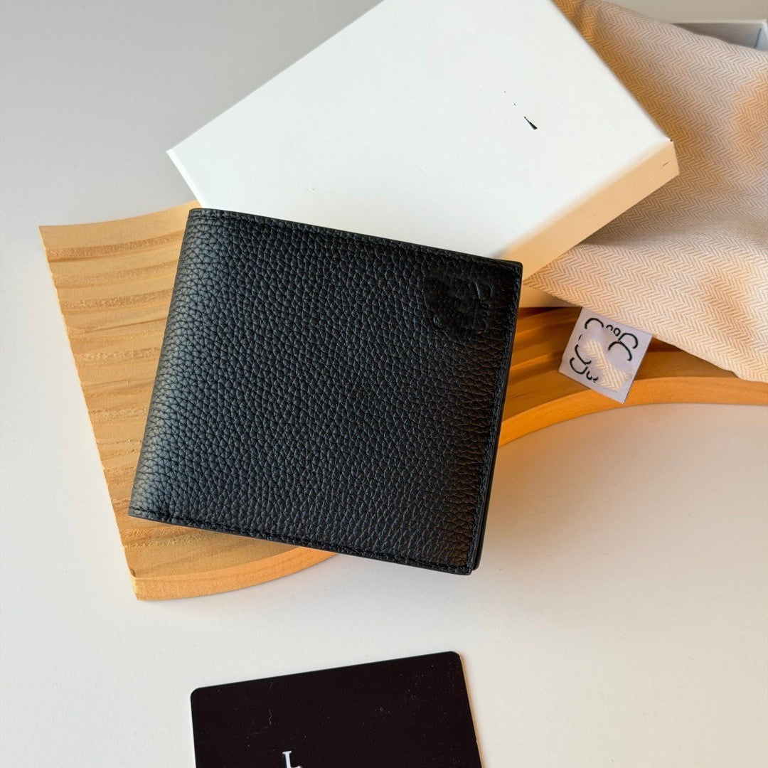 Men's Lychee Pattern Solid Color Large Capacity Simple Men's Wallet