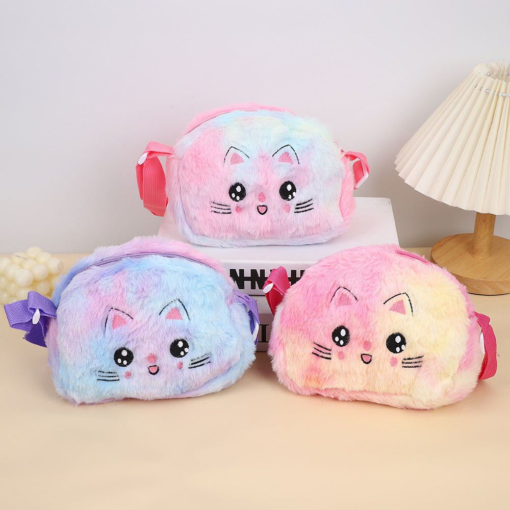Creative Big Eye Cat Plush Embroidery Cute Women's Shoulder Bag