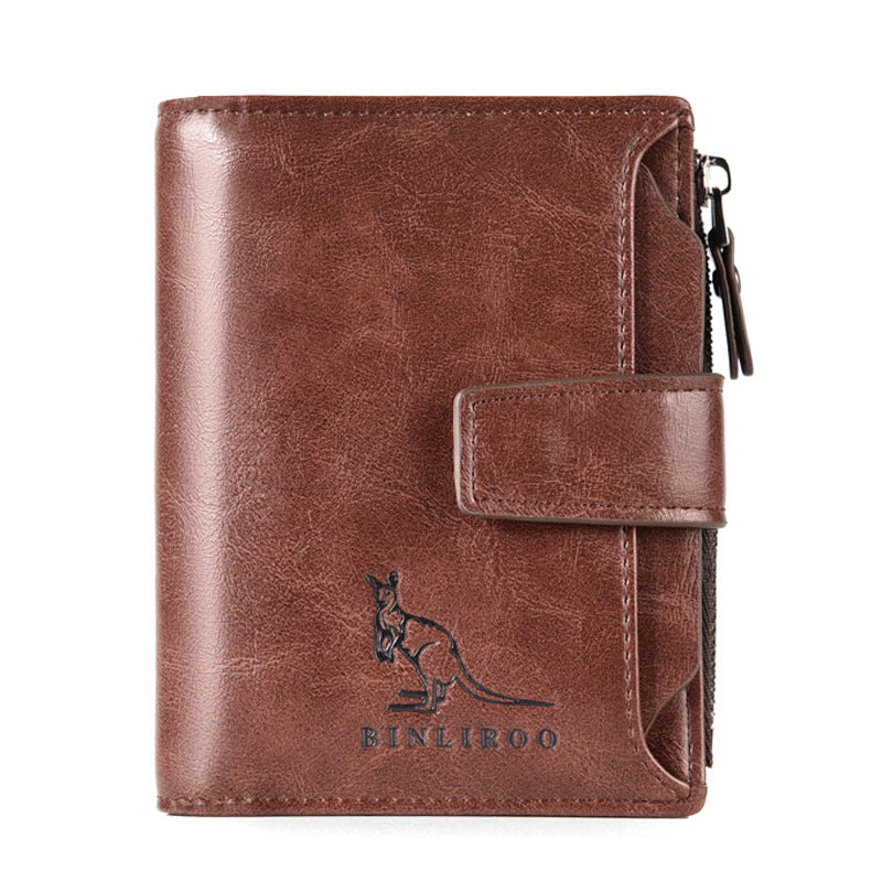 Men's Kangaroo Swiping Vertical Texture Driving License Card Holder