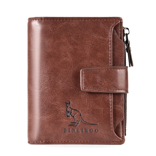 Men's Kangaroo Swiping Vertical Texture Driving License Card Holder