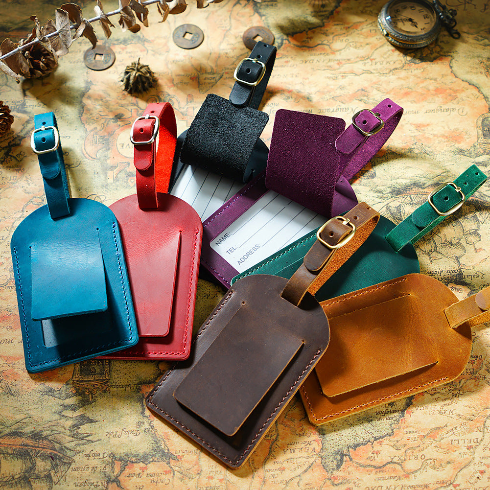 Cowhide Aircraft Boarding Pass Creative Suitcase Card Holder