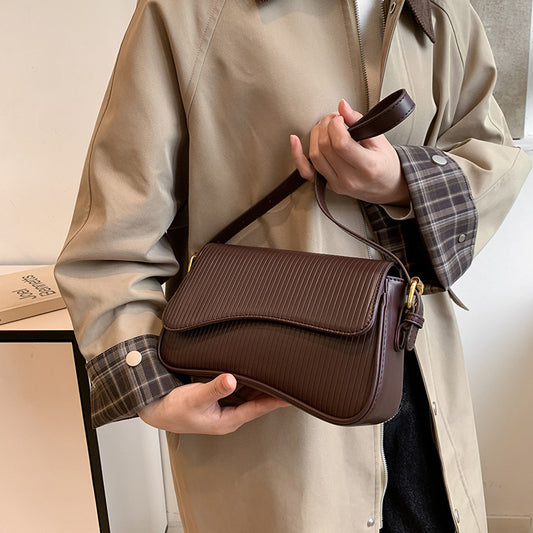Women's Trendy Simple Personalized Solid Color Winter High Texture Shoulder Bags