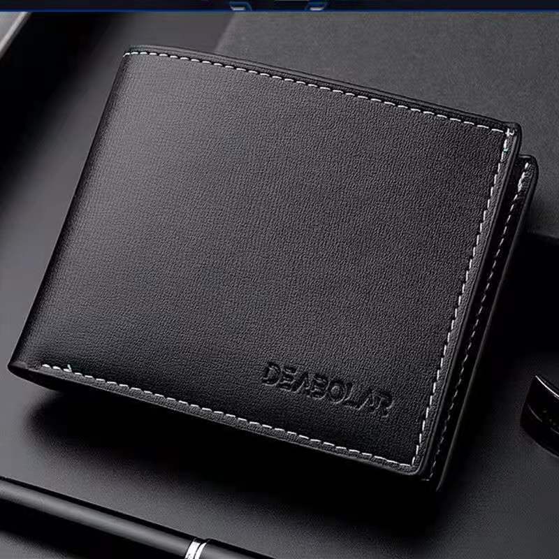 Men's Soft Leather Two Fold Korean Open Men's Wallets