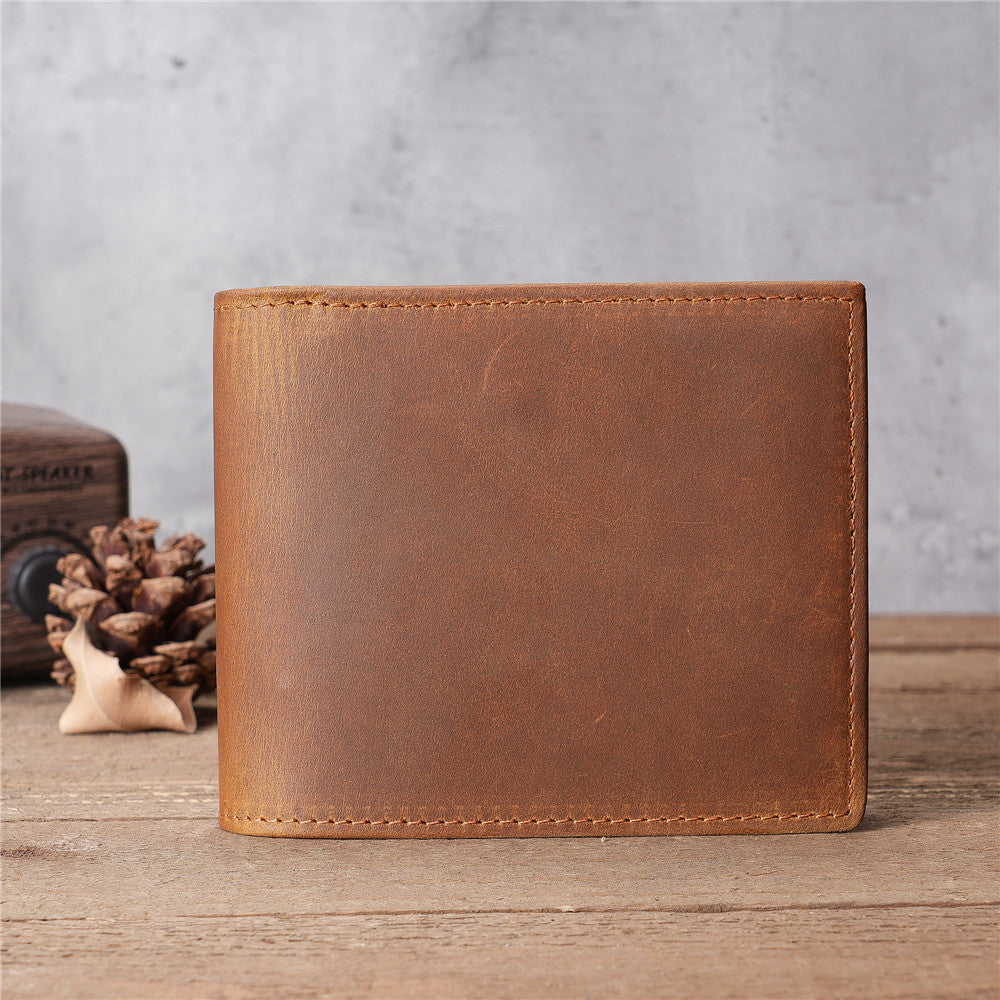 Men's Horse Leather Short Vintage Change Handmade Men's Wallet