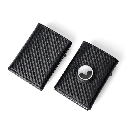 Fiber Pattern Automatic Pop-up Male Positioning Tracker Magnetic Card Holder