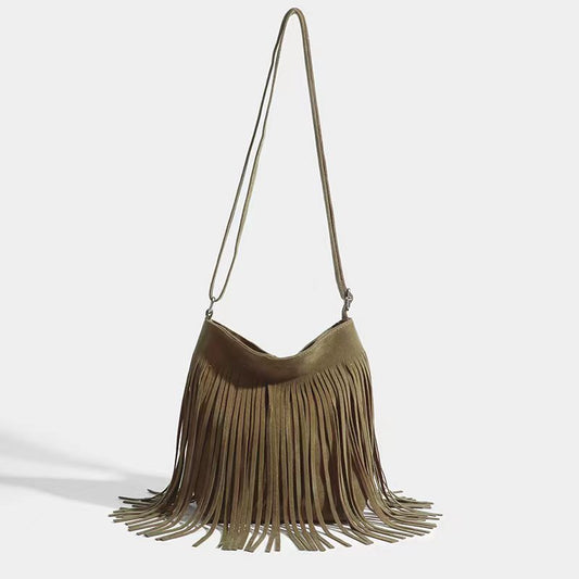 Women's Cool Artistic Tassel Simple Popular Crossbody Bags