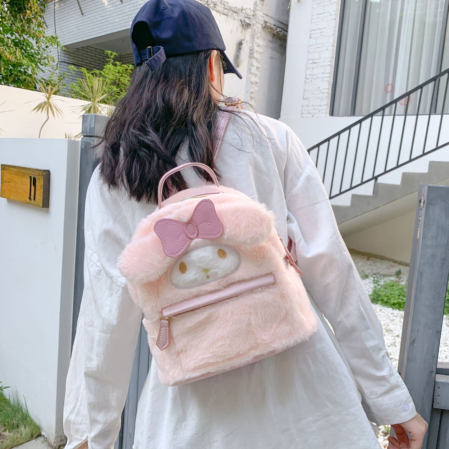 Cute Rabbit Ugly Dog Furry Heart Backpacks