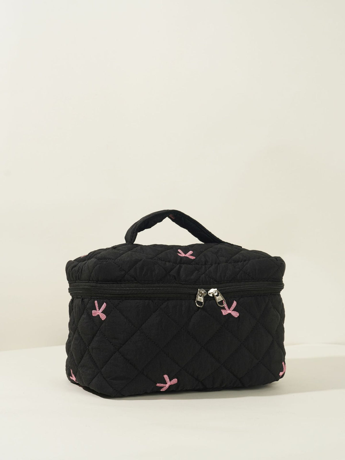 Embroidered Bow Large Capacity Suit Storage Makeup Bag