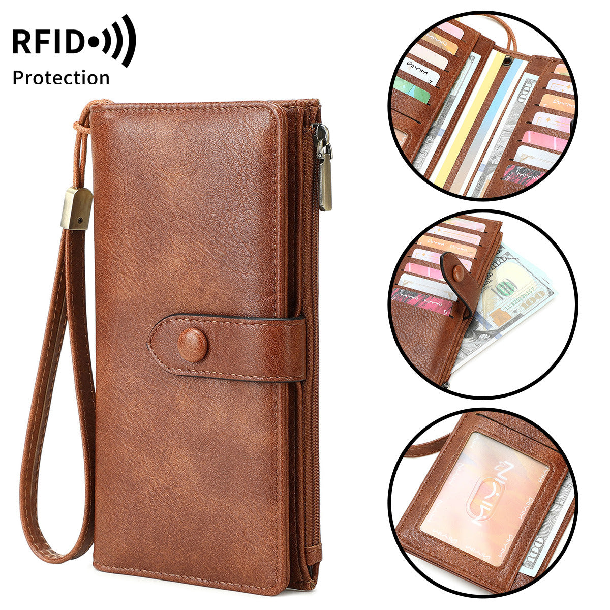 Women's Retro Large Capacity Bifold Long Fashion Leopard Print Ladies Wallet
