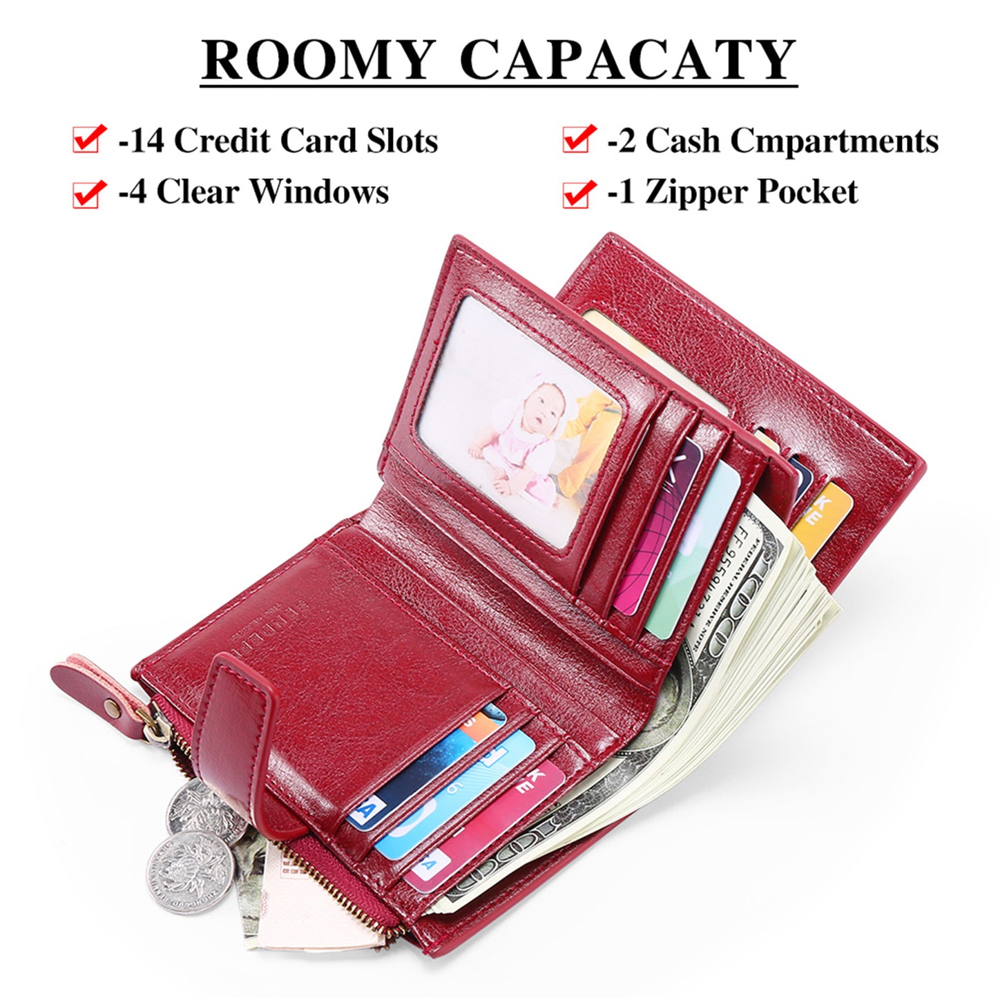 Women's Leather Short Korean Style Multifunctional License Ladies Wallets