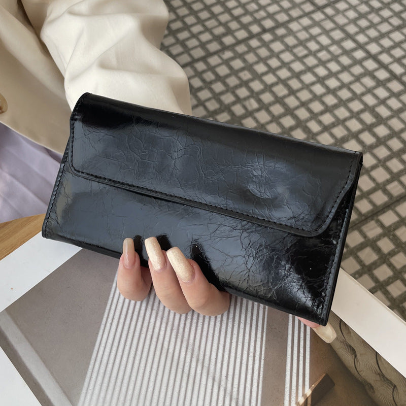 Women's Long Leather Crack Exquisite Large Capacity Ladies Wallet