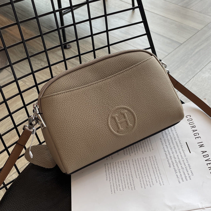 Women's Mobile Summer First Layer Cowhide Large Capacity Soft Leather Women's Messenger Bag