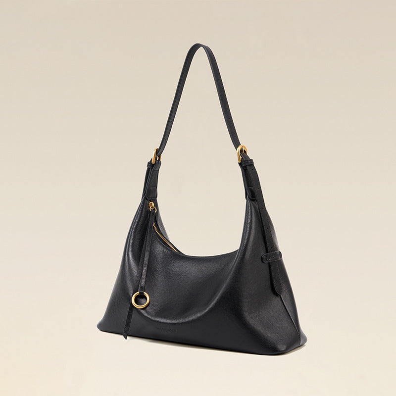 Women's Top Layer Vegetable Tanning Leather Underarm Large Bags