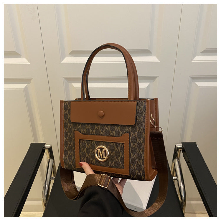 Women's Fashionable Printed Western Style Large Capacity Textured Women's Shoulder Bag