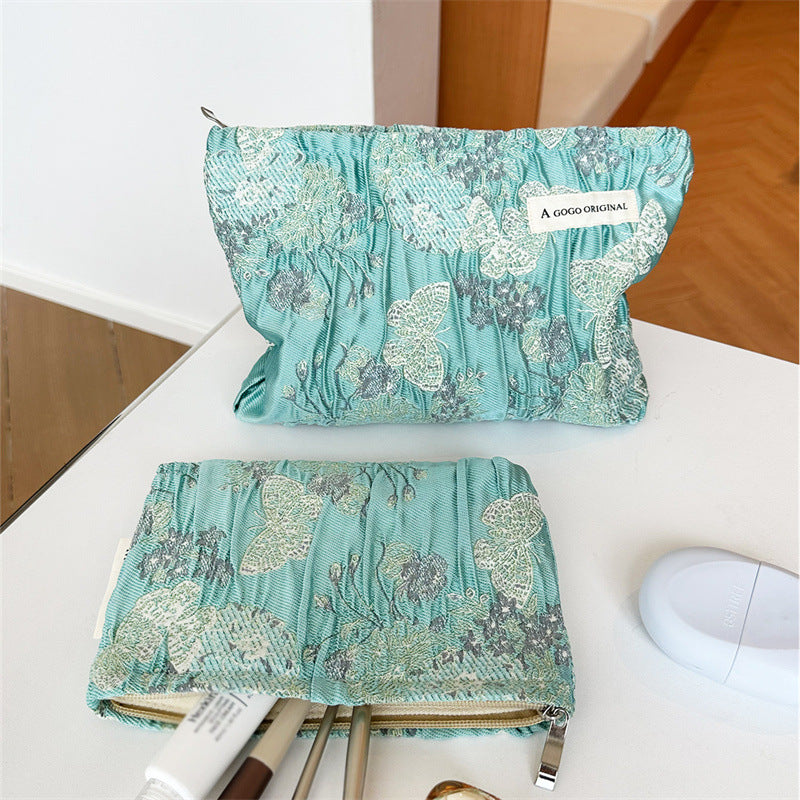 Large Capacity Portable Liner Skin Care Buggy Figured Cloth Certificate Bags