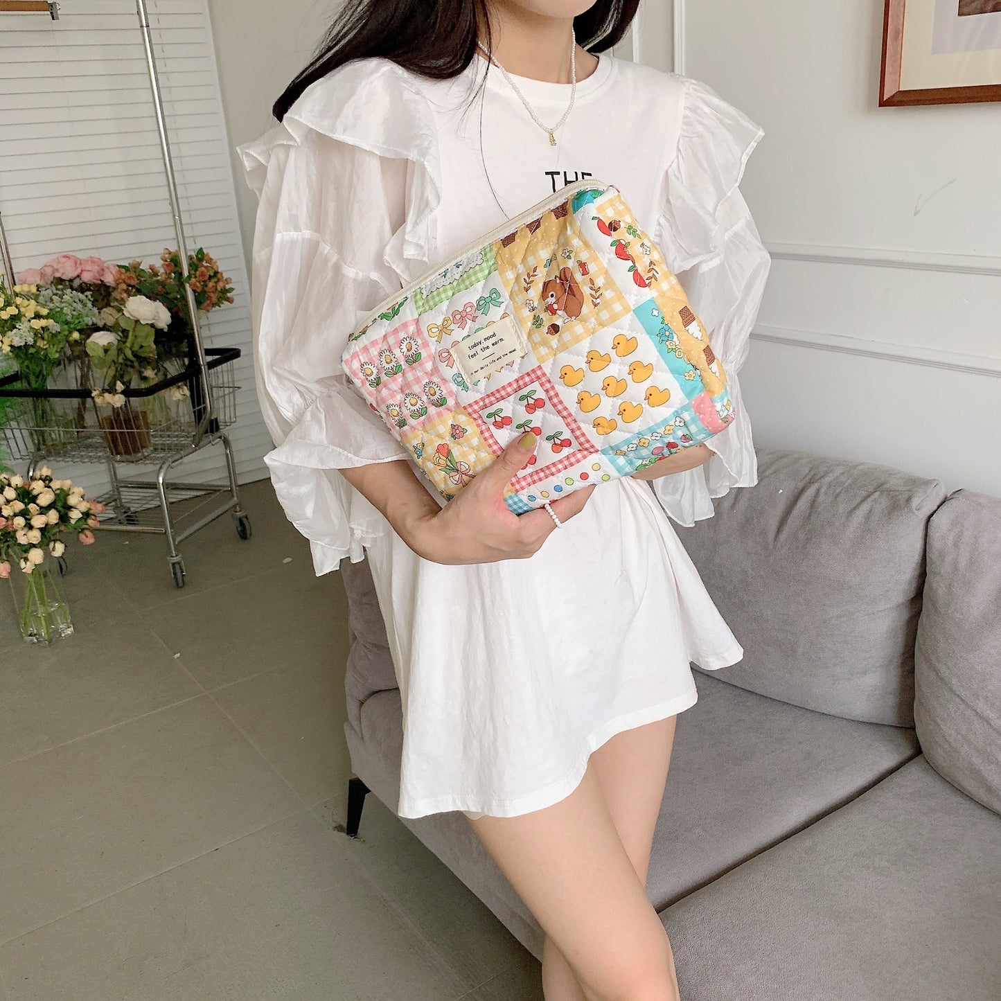 Fresh Floral Makeup Female Multifunction Storage Cosmetic Bags