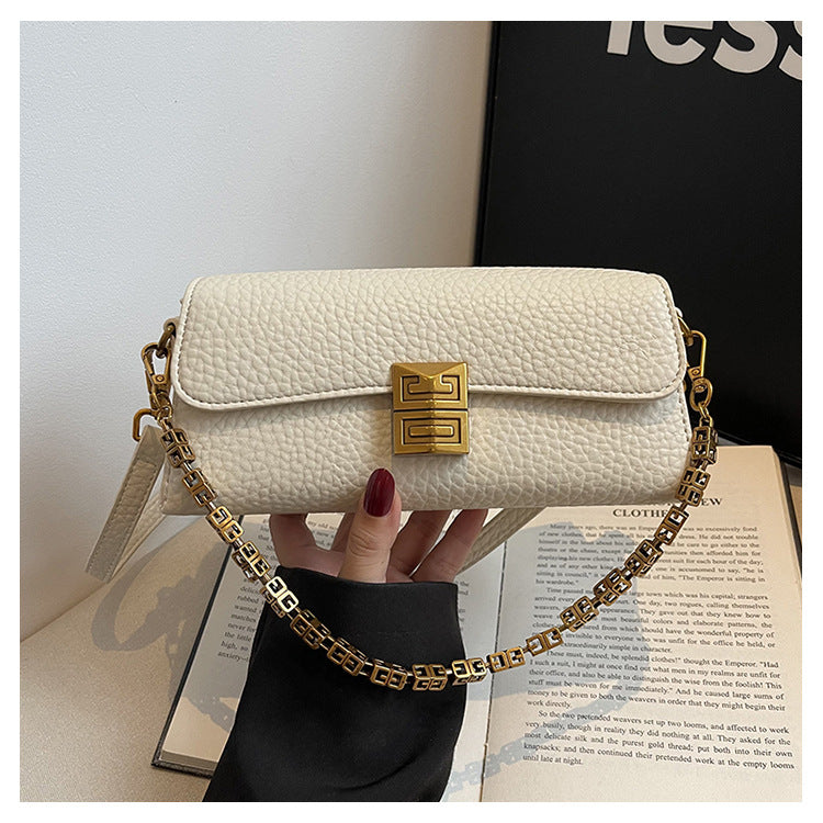 Women's Springtide Versatile Chain Litchi Pattern Solid Color South Bags