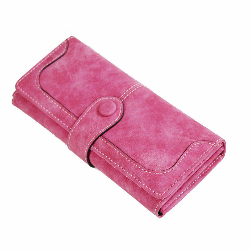 Women's Retro Patchwork Simple Solid Color Long Ladies Wallet