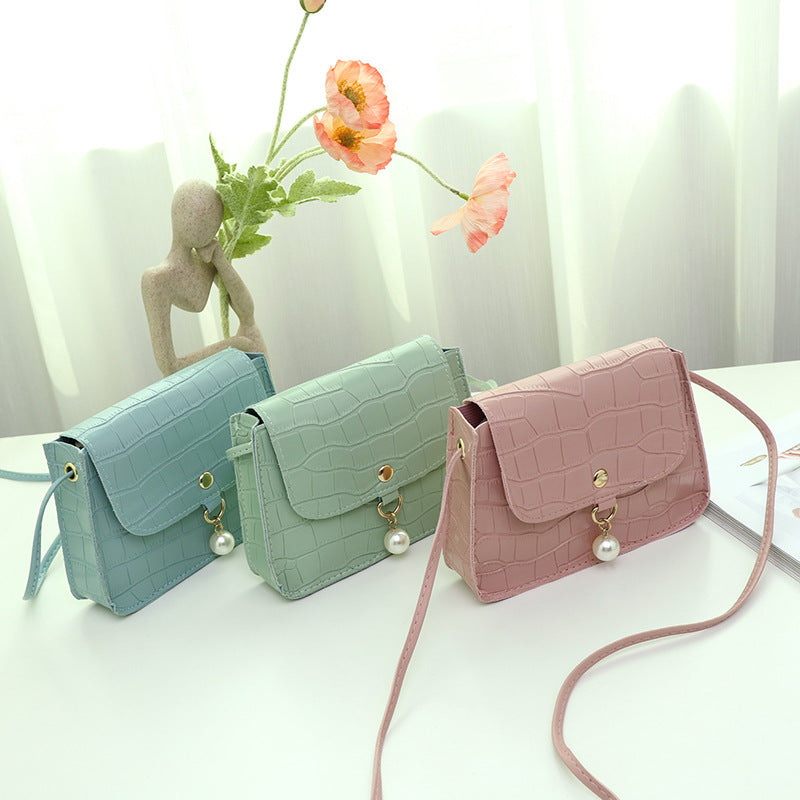 Slouchy Women's Pearl Crocodile Pattern For Small Square Bags
