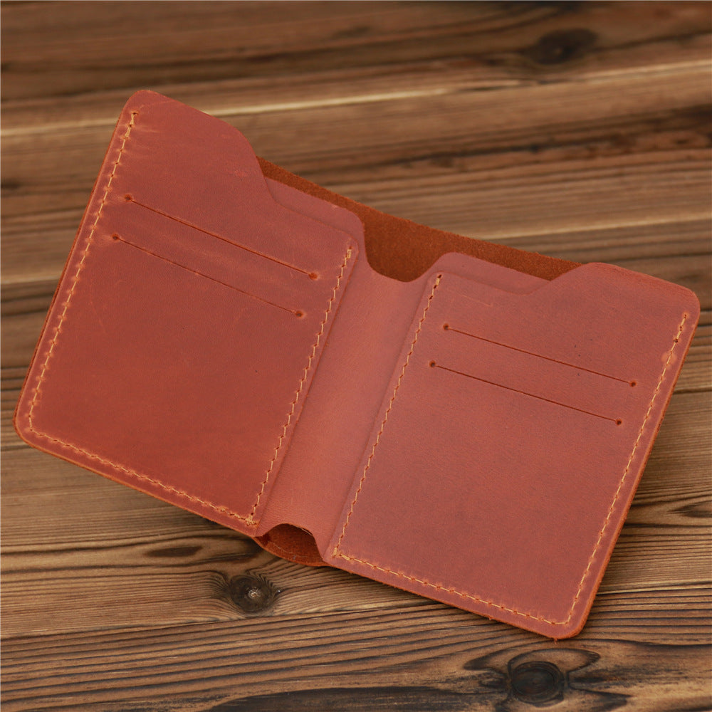 Men's Simple Crazy Horse Leather Genuine Cowhide Card Holder