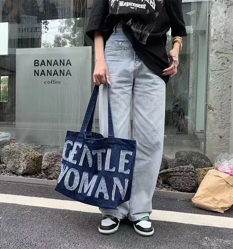 Large Capacity Portable Letter Single Sticker Women's Messenger Bag
