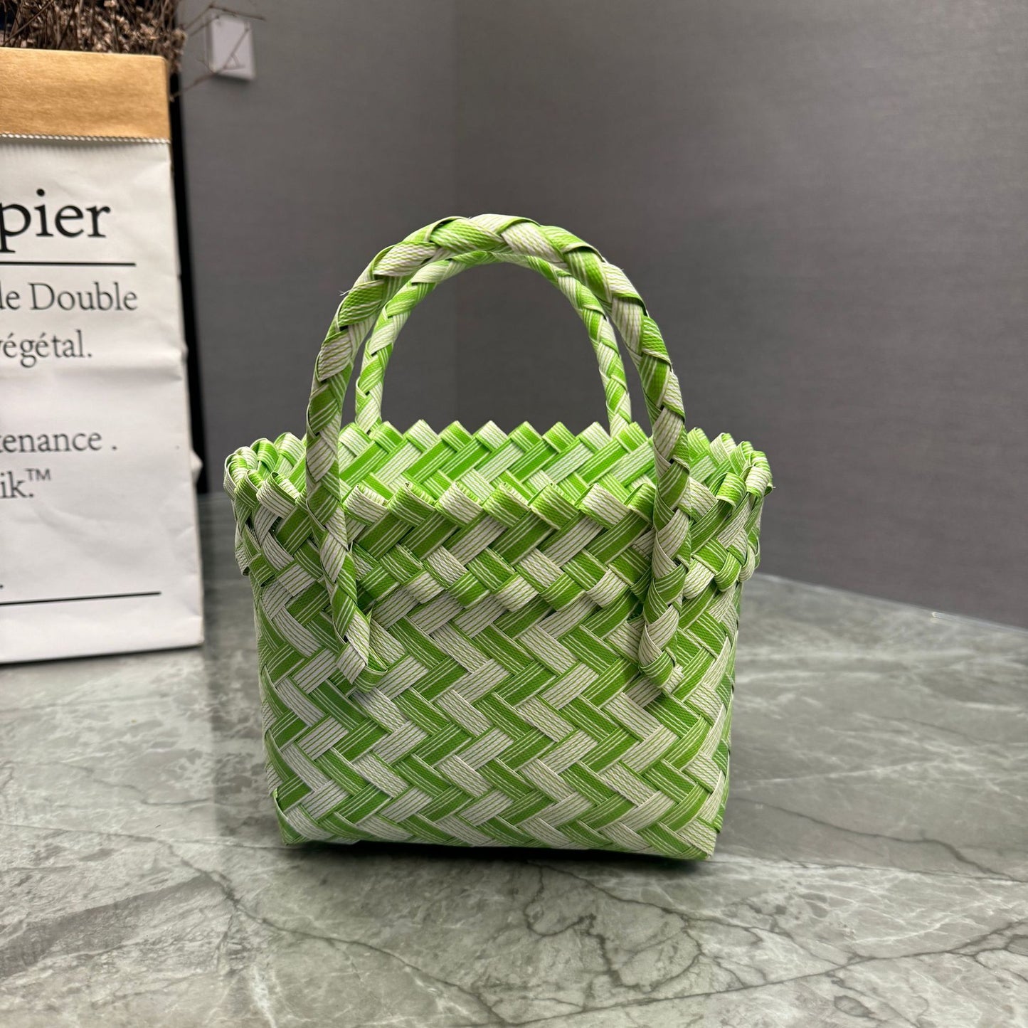 Women's Plastic Woven Knitted Basket Hand Gift Handbags