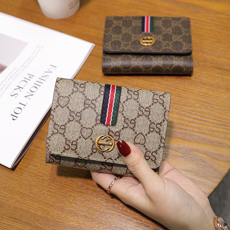 Women's Short Thin Elegant Folding Large Capacity Ladies Wallets