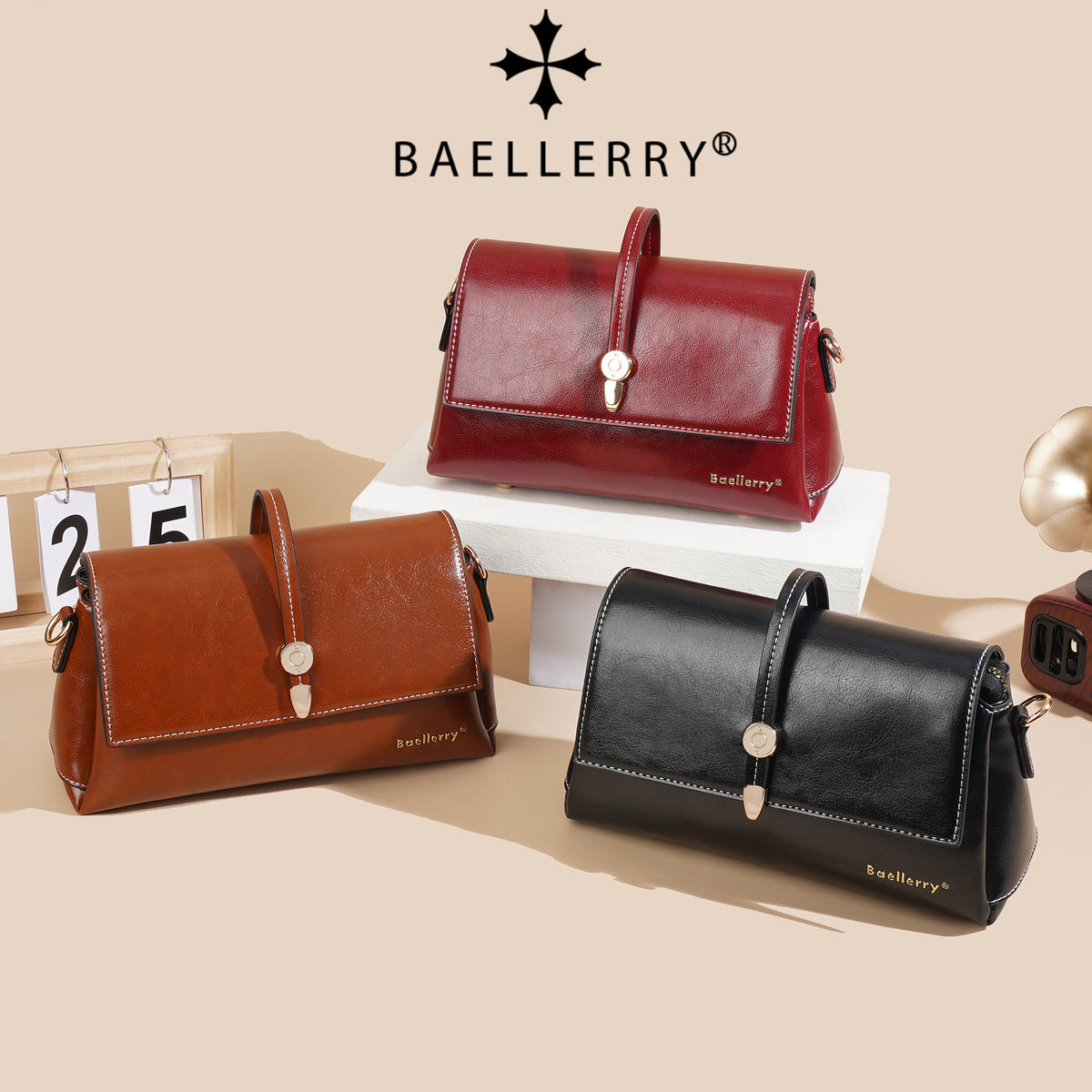 Women's For Retro Oil Wax Skin Metal Clasp Women's Shoulder Bag
