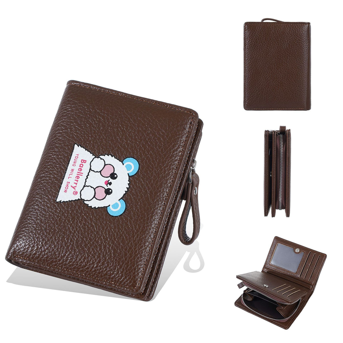 Women's Short Korean Cute Bear Printed Stylish Portable Ladies Wallet