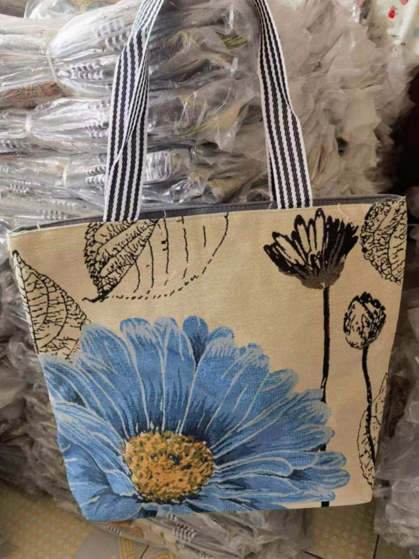 Women's Ethnic Style Canvas Large Jacquard Embroidered Elephant Versatile Shoulder Bags